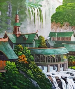 Aesthetic Rivendell Landscape paint by numbers