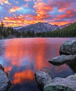 Rocky Mountain National Park At Sunset paint by numbers