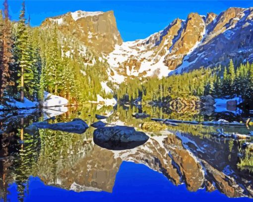 Rocky Mountain National Park Landscape paint by numbers