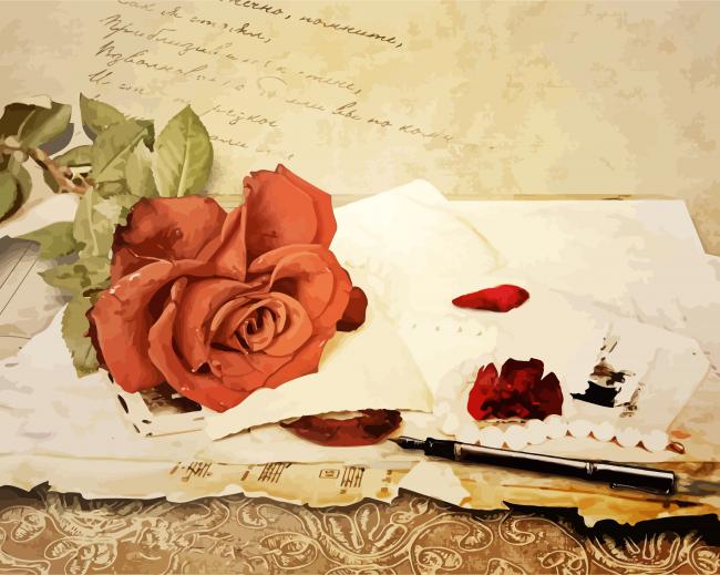 Rose On Letters paint by numbers