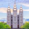 Salt Lake Utah Temple Building paint by numbers