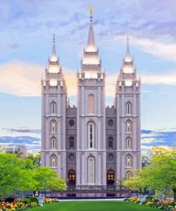 Salt Lake Utah Temple Building paint by numbers