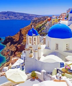 Santorini Greek Island paint by numbers