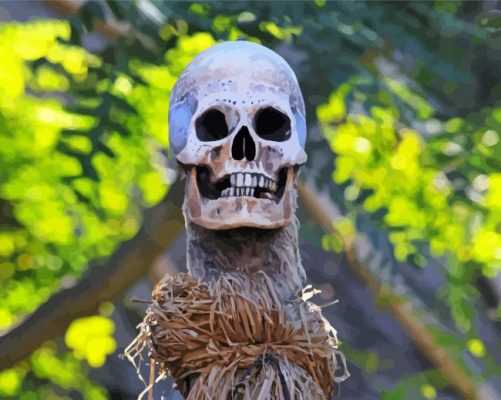 Scary Jungle Skull paint by numbers