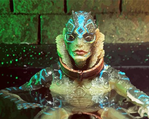 Amphibian Man Character paint by numbers