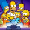 Simpsons Family Watching TV paint by numbers