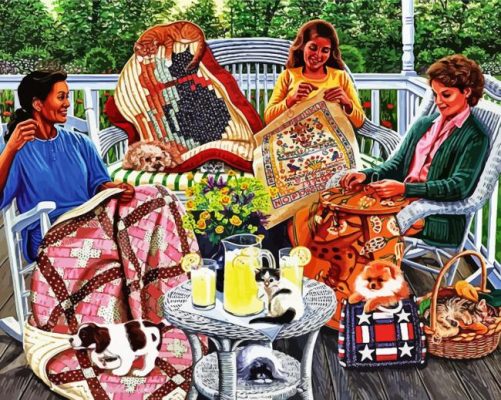 Sisters Quilting paint by numbers
