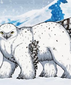 Snowy Polar Owlbear paint by numbers