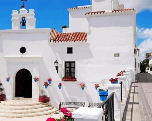 Aesthetic Mijas Building paint by numbers