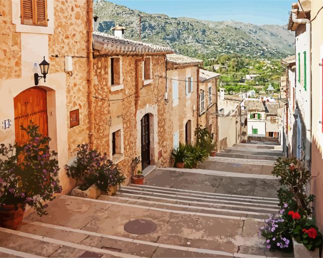 Pollenca Streets paint by numbers