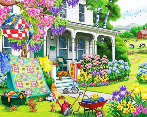 Spring Blossoms paint by numbers