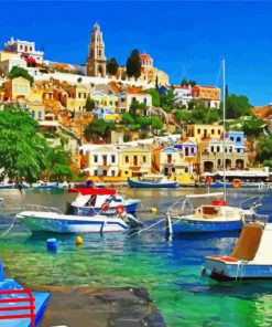 Aesthetic Symi Island paint by numbers