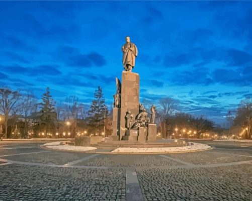 Taras Shevchenko Monument paint by numbers
