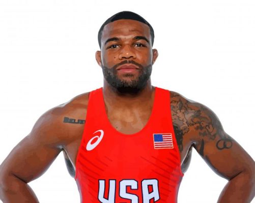 Jordan Burroughs Olympic Athlete paint by numbers