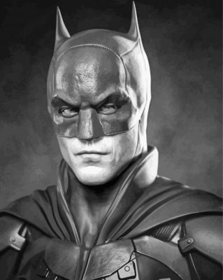 Monochrome The Batman Character paint by numbers