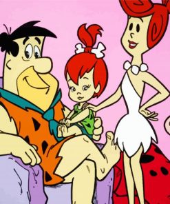 The Flintstones Cartoon Characters paint by numbers