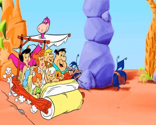 The Flintstones Family Enjoying paint by numbers