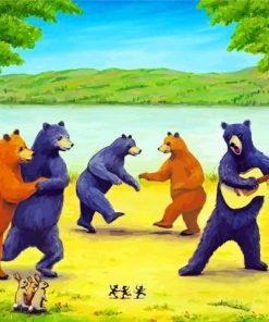 The Happy Bear Dancing paint by numbers