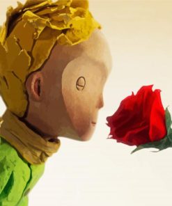 The Little Prince Smelling Flower paint by numbers