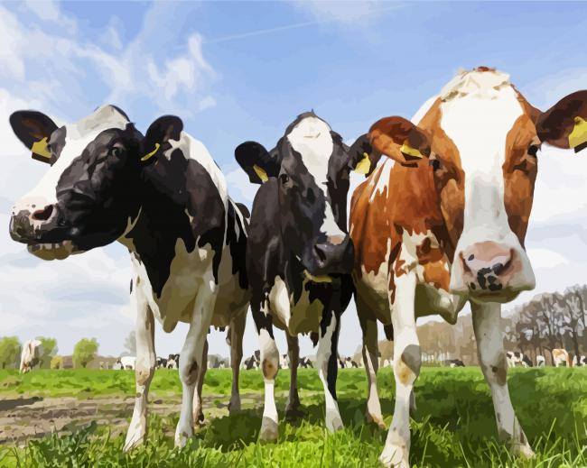 Tree Real Cows paint by numbers