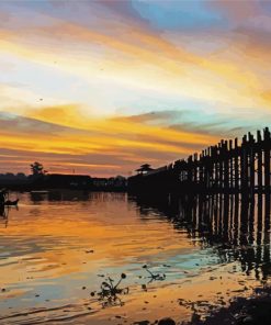 U Bein Bridge At Sunset paint by numbers