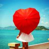 Red Umbrella Heart paint by numbers