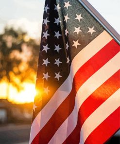 USA Flag At Sunset paint by numbers