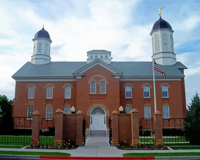 Vernal Utah Lds Temple paint by numbers