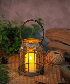 Vintage Candle In Lantern paint by numbers