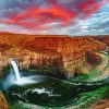 Palouse Falls Landscape paint by numbers