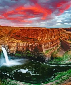 Palouse Falls Landscape paint by numbers