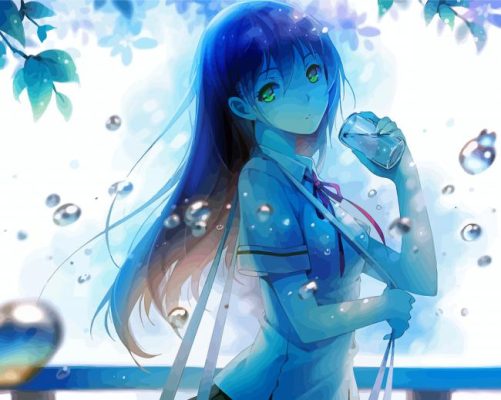 Water Anime Girl paint by numbers