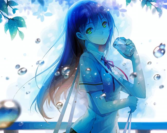 Water Anime Girl paint by numbers