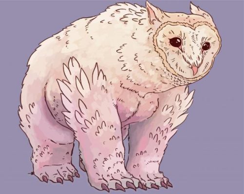 White Polar Owlbear paint by numbers
