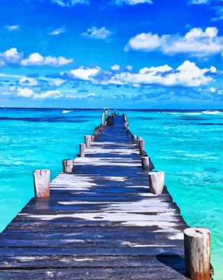 Wooden Boardwalk paint by numbers