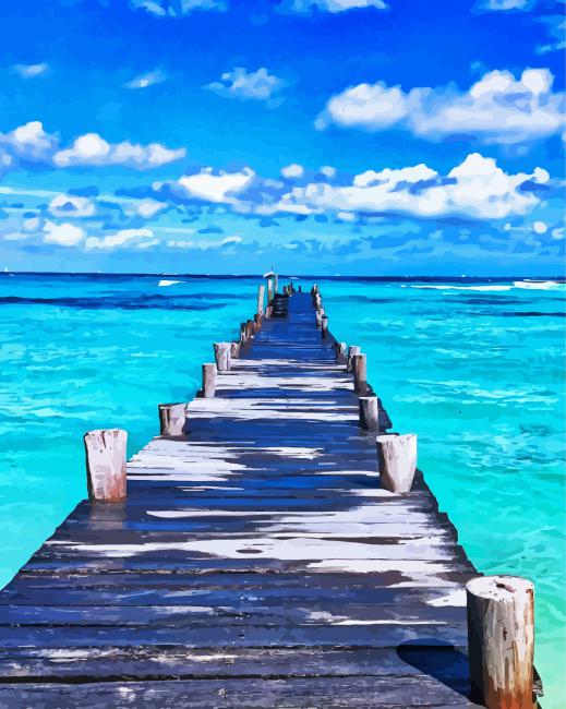 Wooden Boardwalk paint by numbers