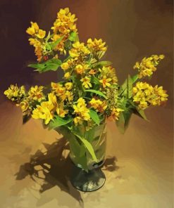 Yellow Phlox In Vase pint by numbers