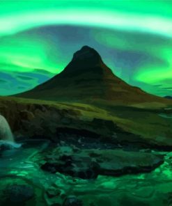 Aurora Kirkjufell paint by numbers