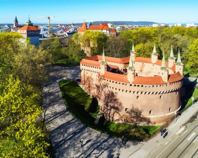 Krakow Barbican paint by numbers