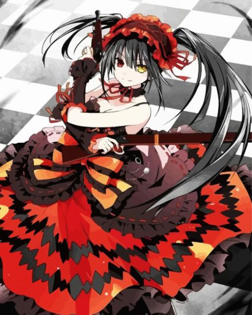 Pretty Kurumi Tokisaki paint by numbers