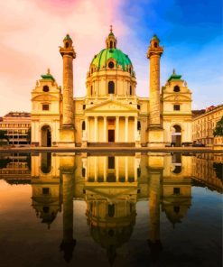 Karlskirche Church Reflection paint by numbers