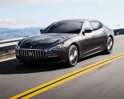Maserati Car On Road paint by numbers