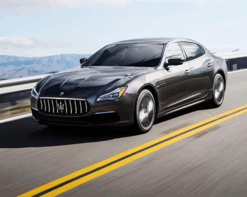Maserati Car On Road paint by numbers