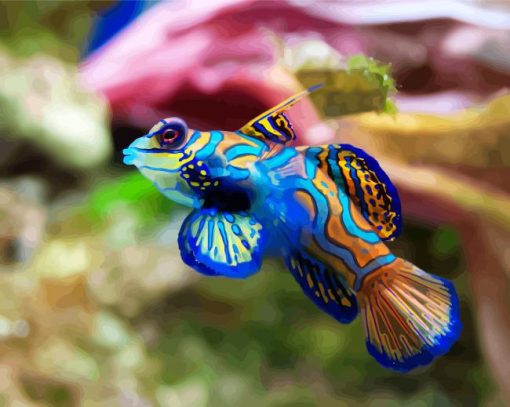 Beautiful Colorful Fish paint by numbers