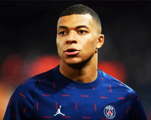 Aesthetic Footballer Kylian Mbappé paint by numbers