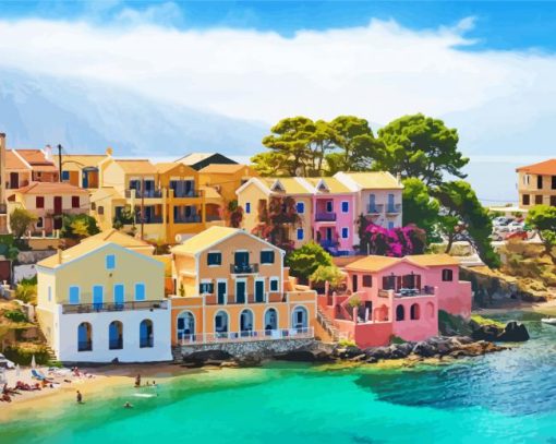 Kefalonia Buildings paint by numbers