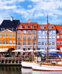 Nyhavn Canal Buildings paint by numbers