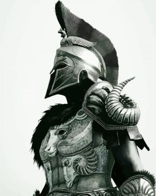 Black And White Warrior Man paint by numbers