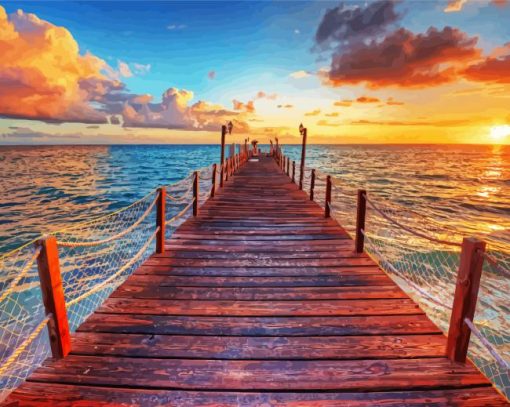 Beach Wooden Bridge paint by numbers