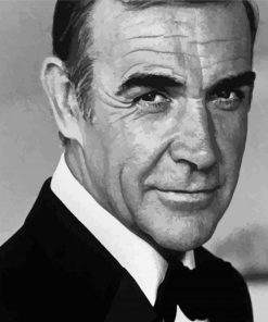 Sean Connery In Black And White paint by numbers